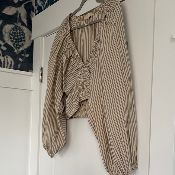 Free People Beige Striped Crop Top - Picture 5 of 10